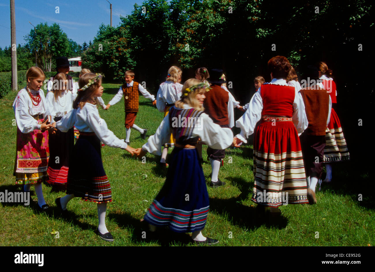 Estonian Traditional Folk Dances Stock Photo