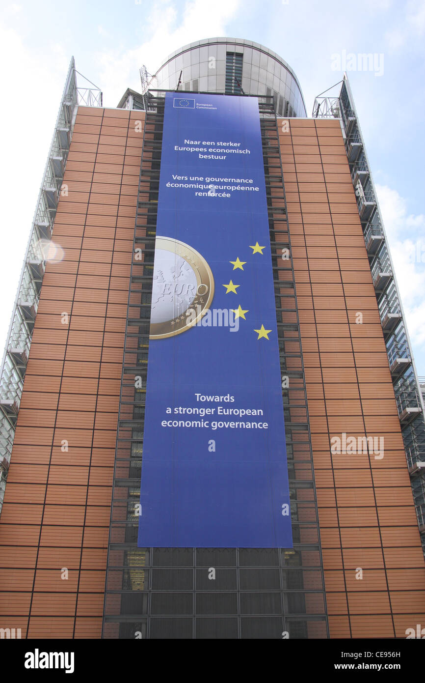 Berlaymont building in Brussels. Stock Photo