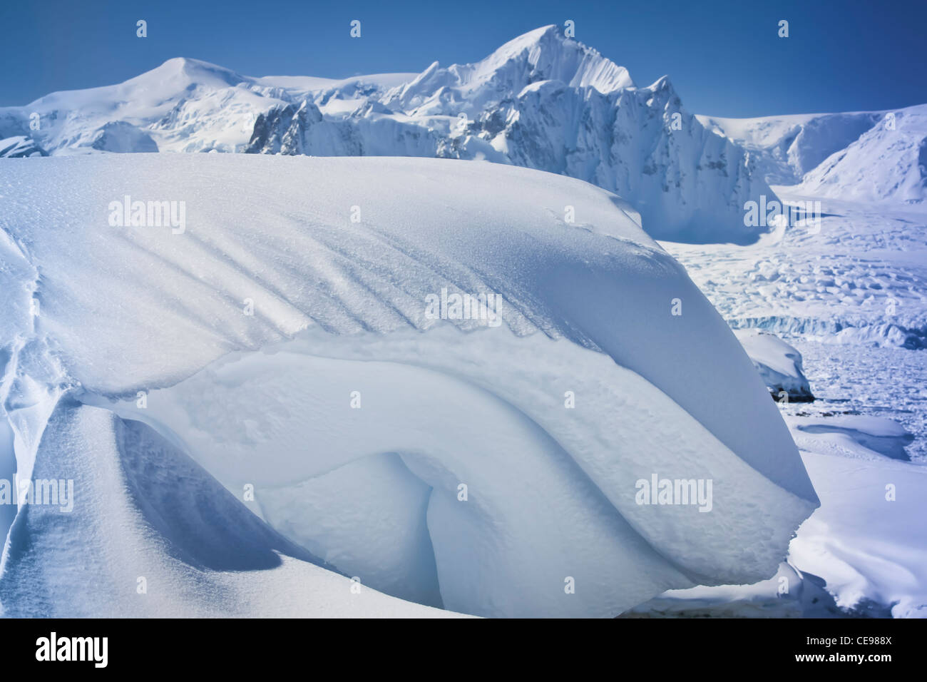 Beautiful snow-capped mountains against the blue sky Stock Photo - Alamy