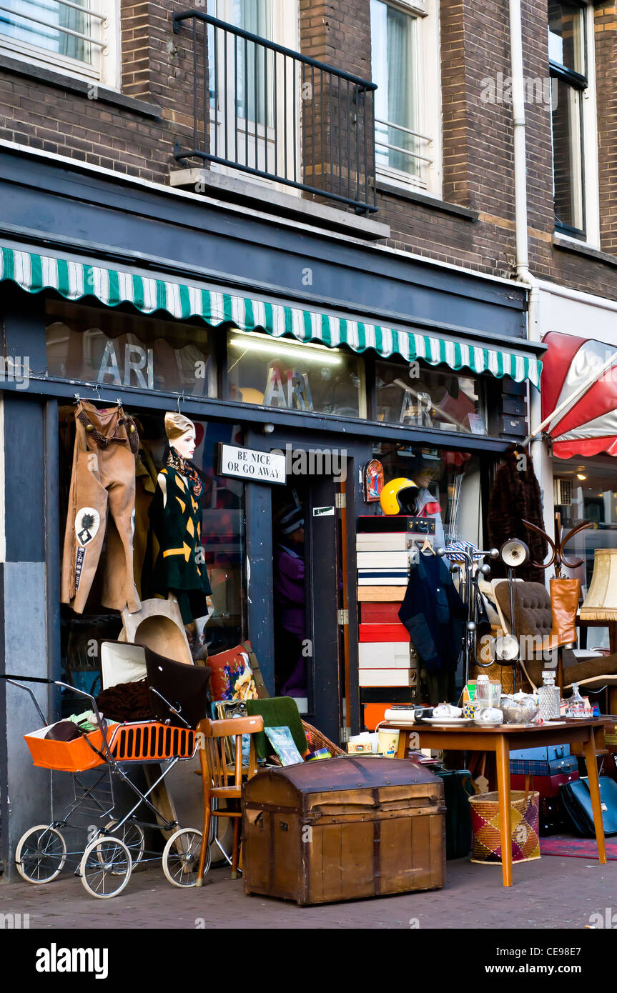 Antic shop Overtoom street west Amsterdam Holland Stock Photo