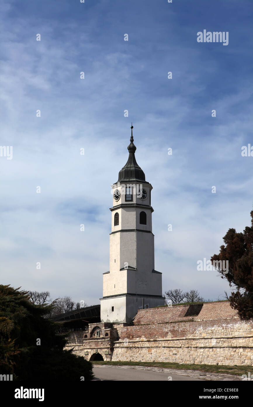 Clock tower in Belgrade, Serbia Stock Photo Alamy
