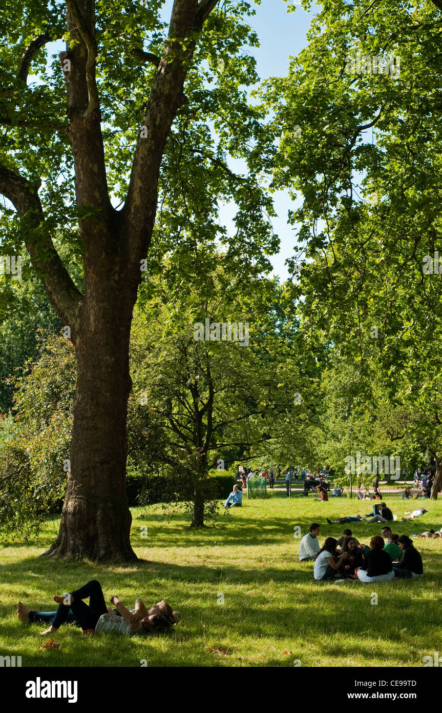 Summer scene, Hyde Park, London, United Kingdom Stock Photo