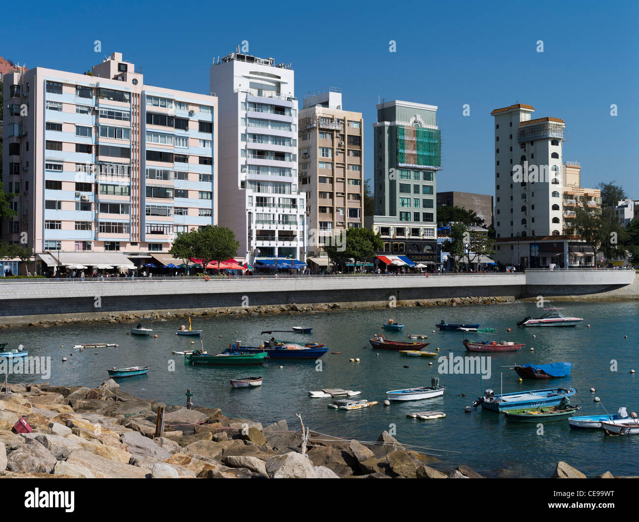 dh STANLEY HONG KONG Stanley Bay promenade sampan and small motor boats