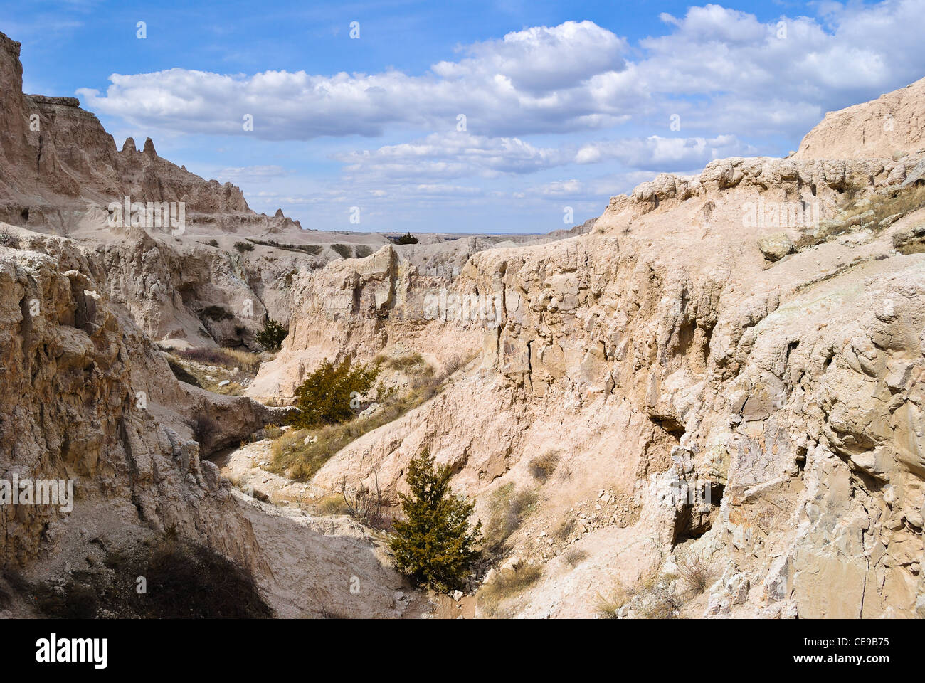 View of a Canyon at Badlands National Park in South Dakota, USA Stock Photo
