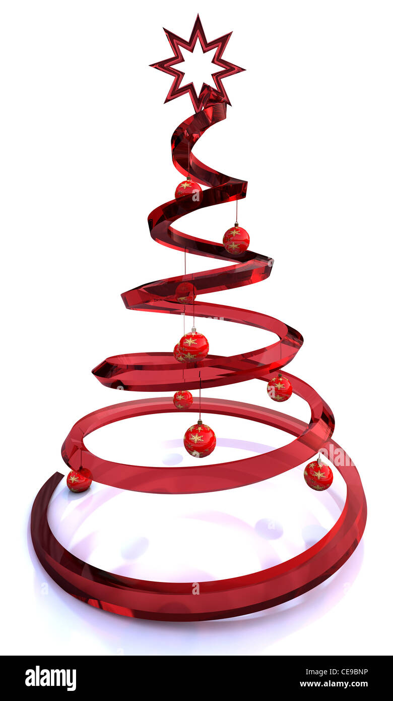red Modern Glass Christmas Tree Stock Photo Alamy