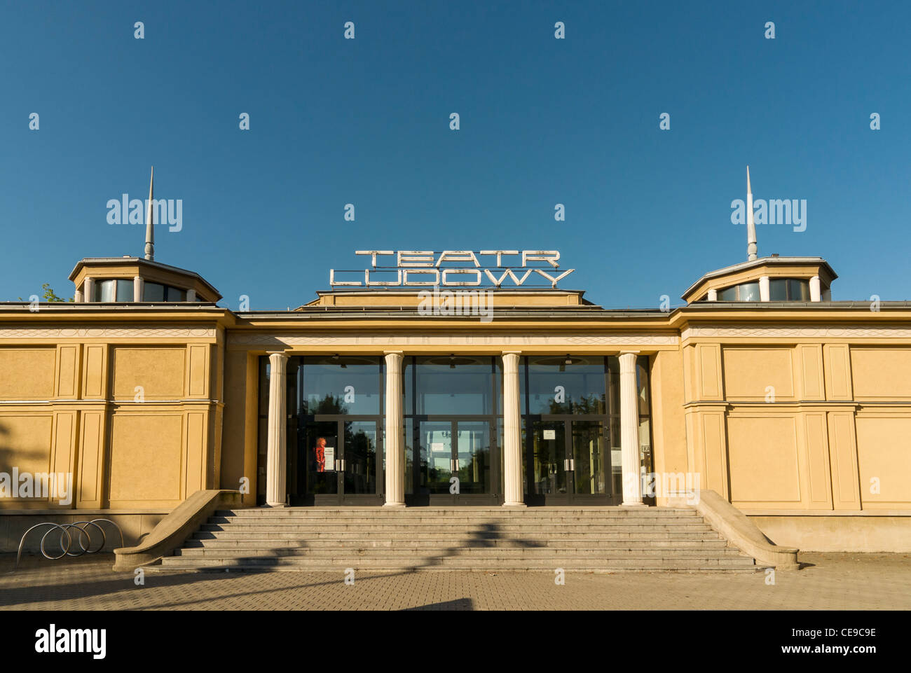 Teatr Ludowy (People's Theatre) by Architects Edmund Dąbrowski and Janusz Ingarden, Built in 1955 in Nowa Huta, Krakow, Poland Stock Photo