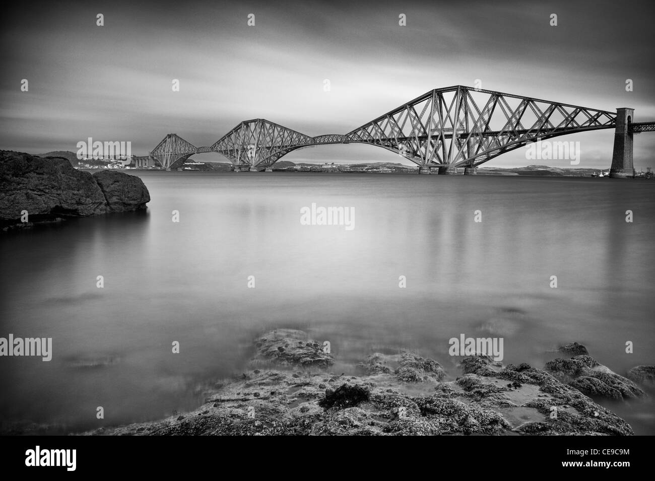 The Forth Rail Bridge crossing the Firth of Forth near Edinburgh in Scotland UK Stock Photo