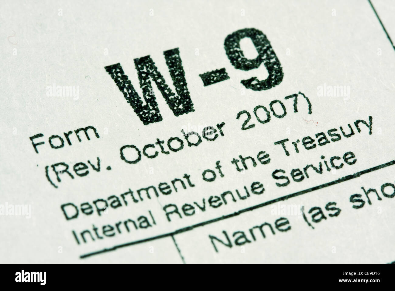 Internal Revenue Service W-9 Tax Form Stock Photo - Alamy