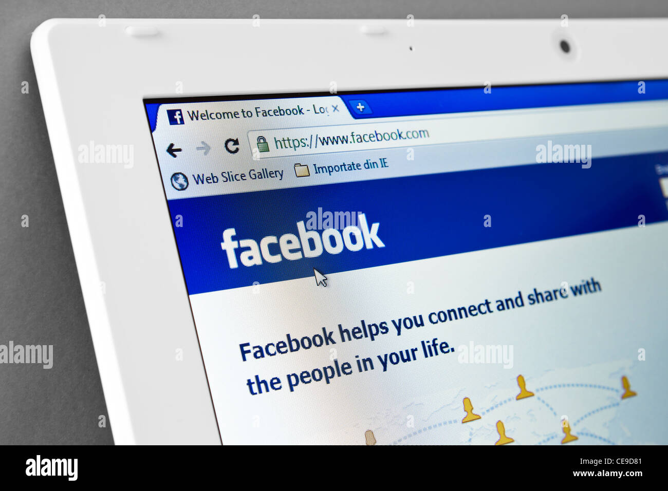 Homepage of Facebook.com Stock Photo