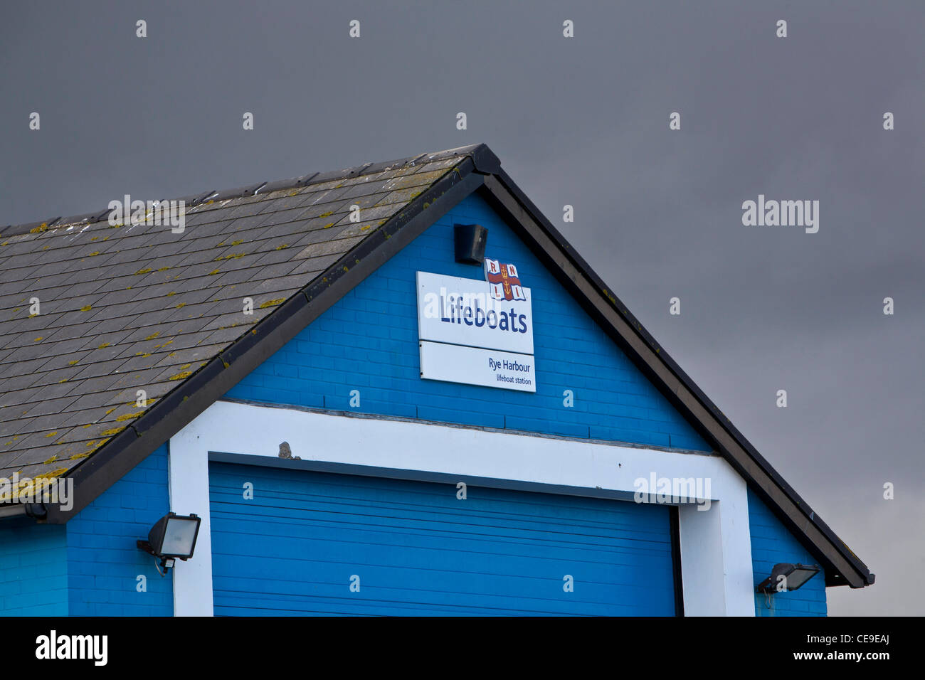 Rye Harbour life boat station in East Sussex. Stock Photo