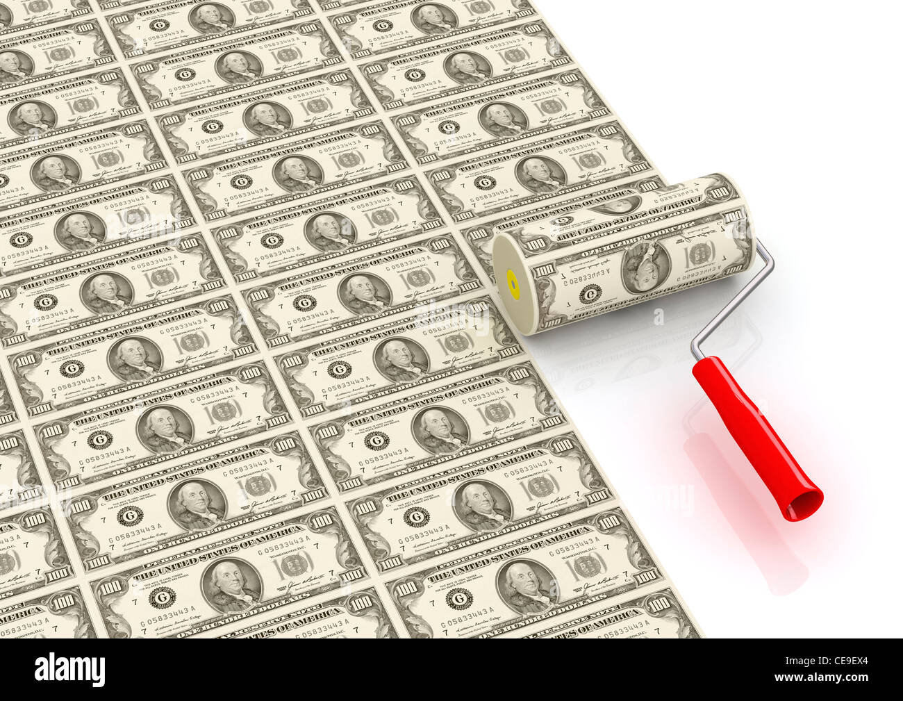 dollar money paint roller Stock Photo Alamy