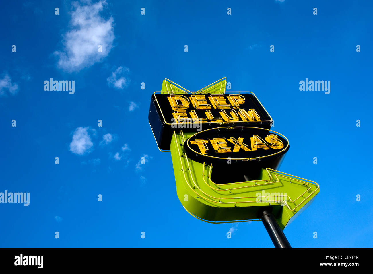 Deep Ellum neon sign Dallas, Texas USA Stock Photo