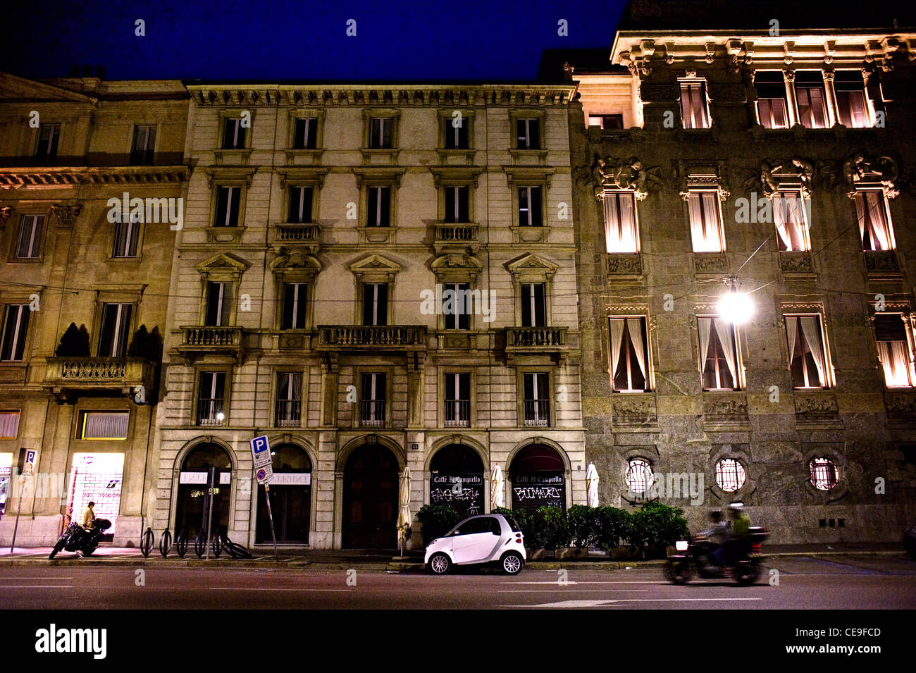 a Smart car parked on Corso Venezia in Milan, Italy Stock Photo