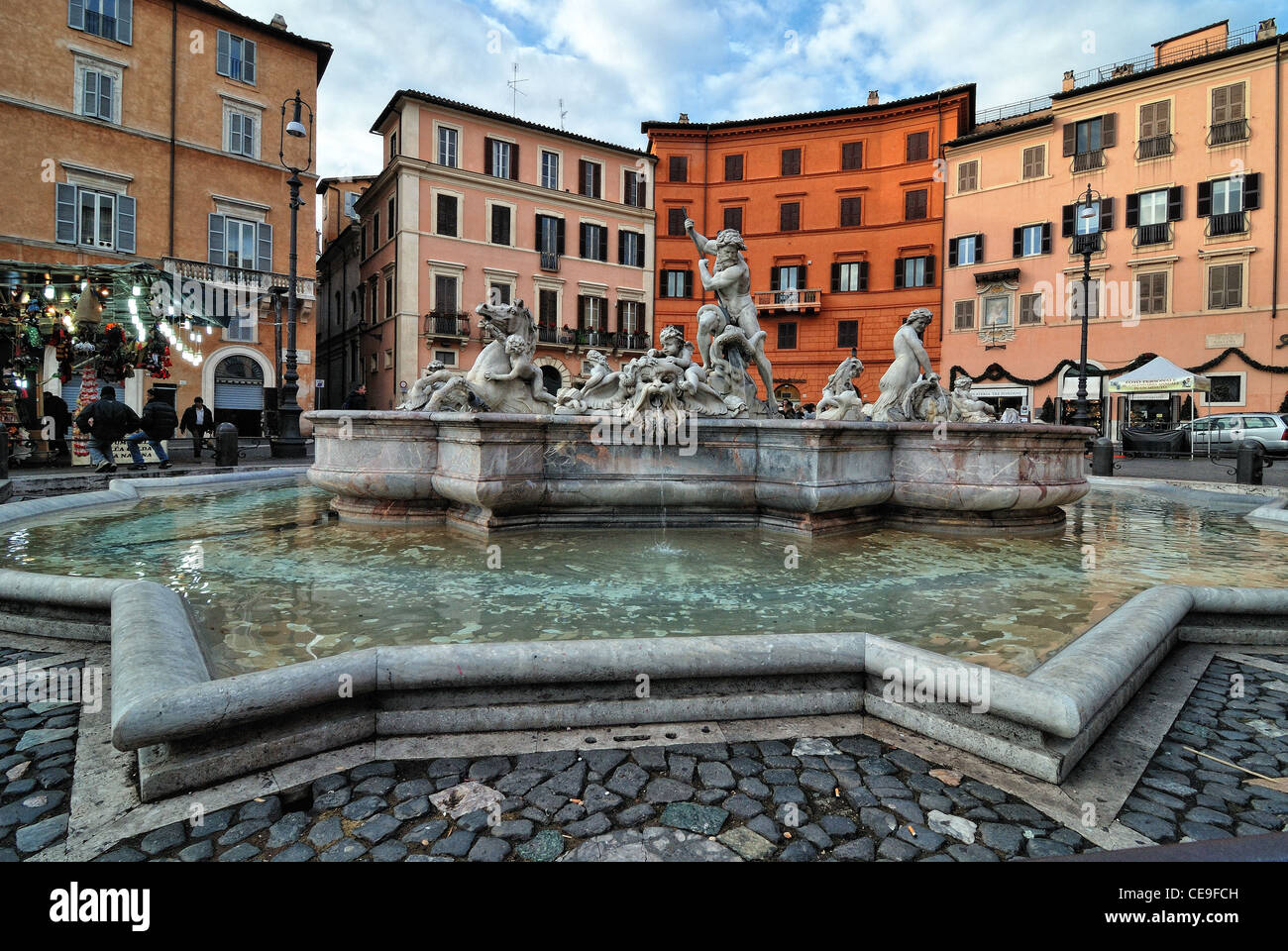 italia italy italie roma rome piazza navona fontana di nettuno neptune's  fountain Stock Photo - Alamy