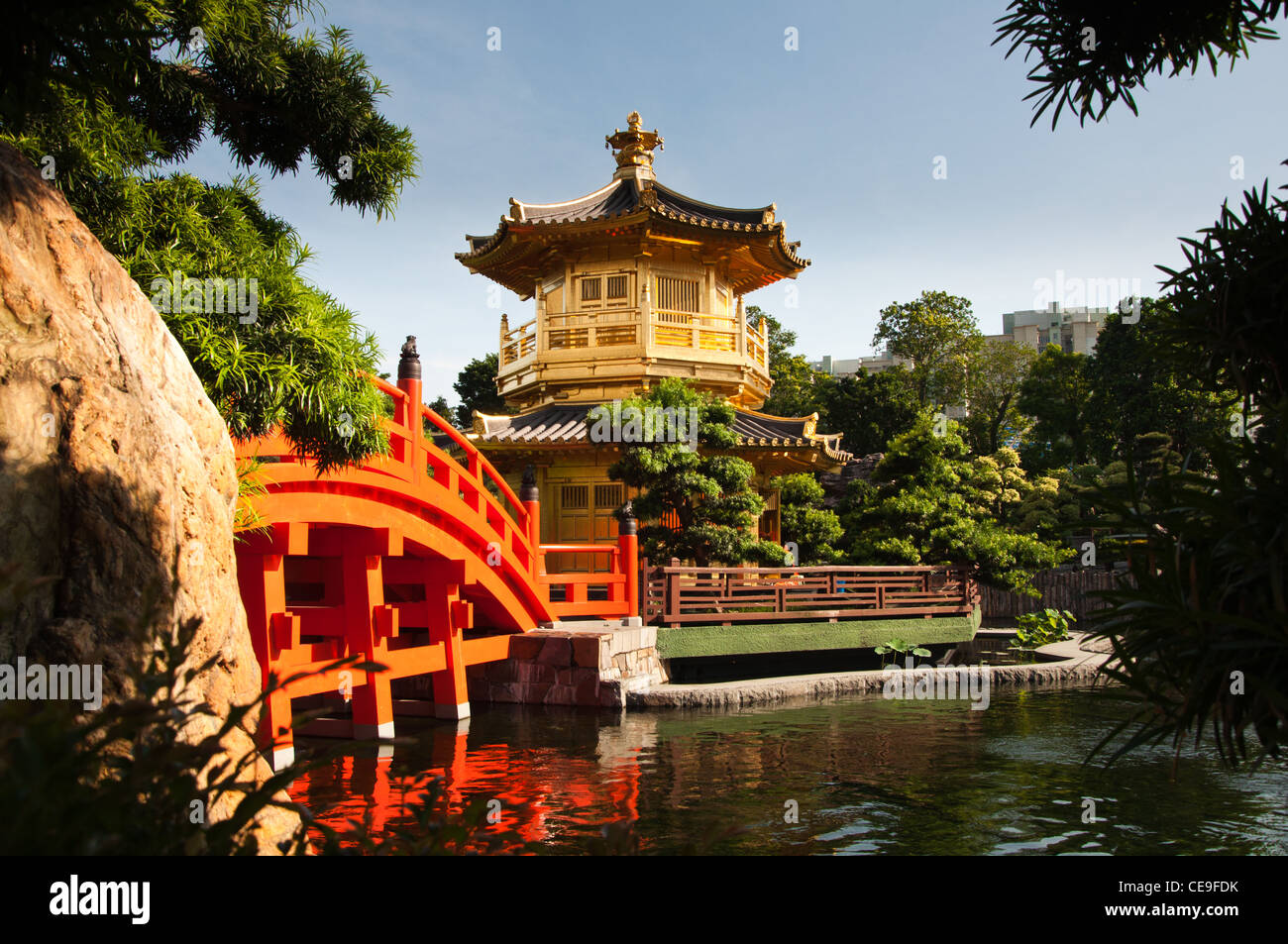 The Pavilion of Absolute Perfection in the Nan Lian Garden, Hong Kong. Stock Photo