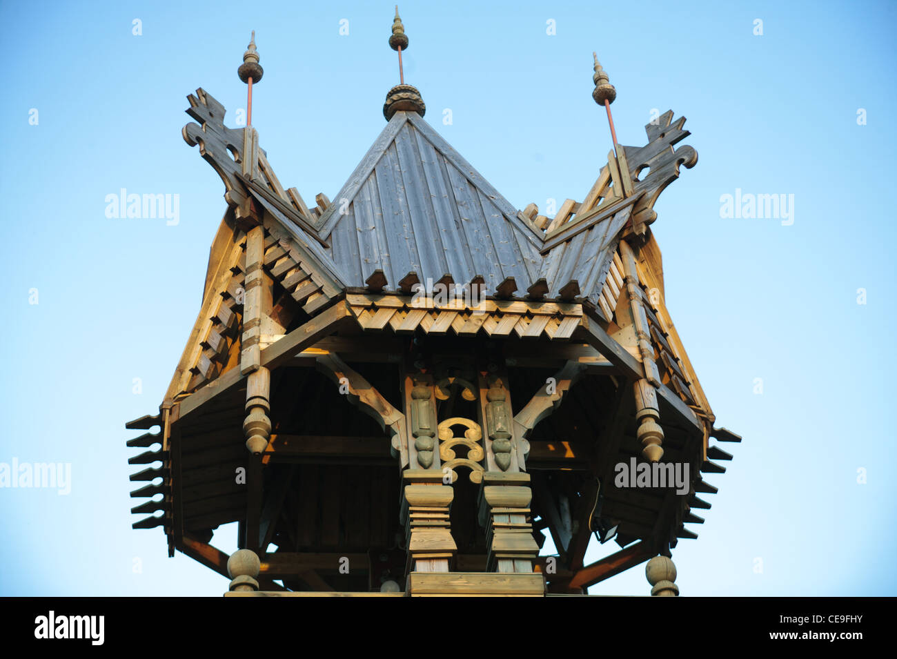 Russia, Leningrad Region, Podporozhsky. In Mandrogi, a crafts village on the Svir river. Stock Photo