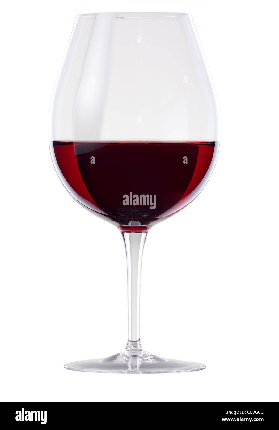 Glass of red wine on white background Stock Photo - Alamy