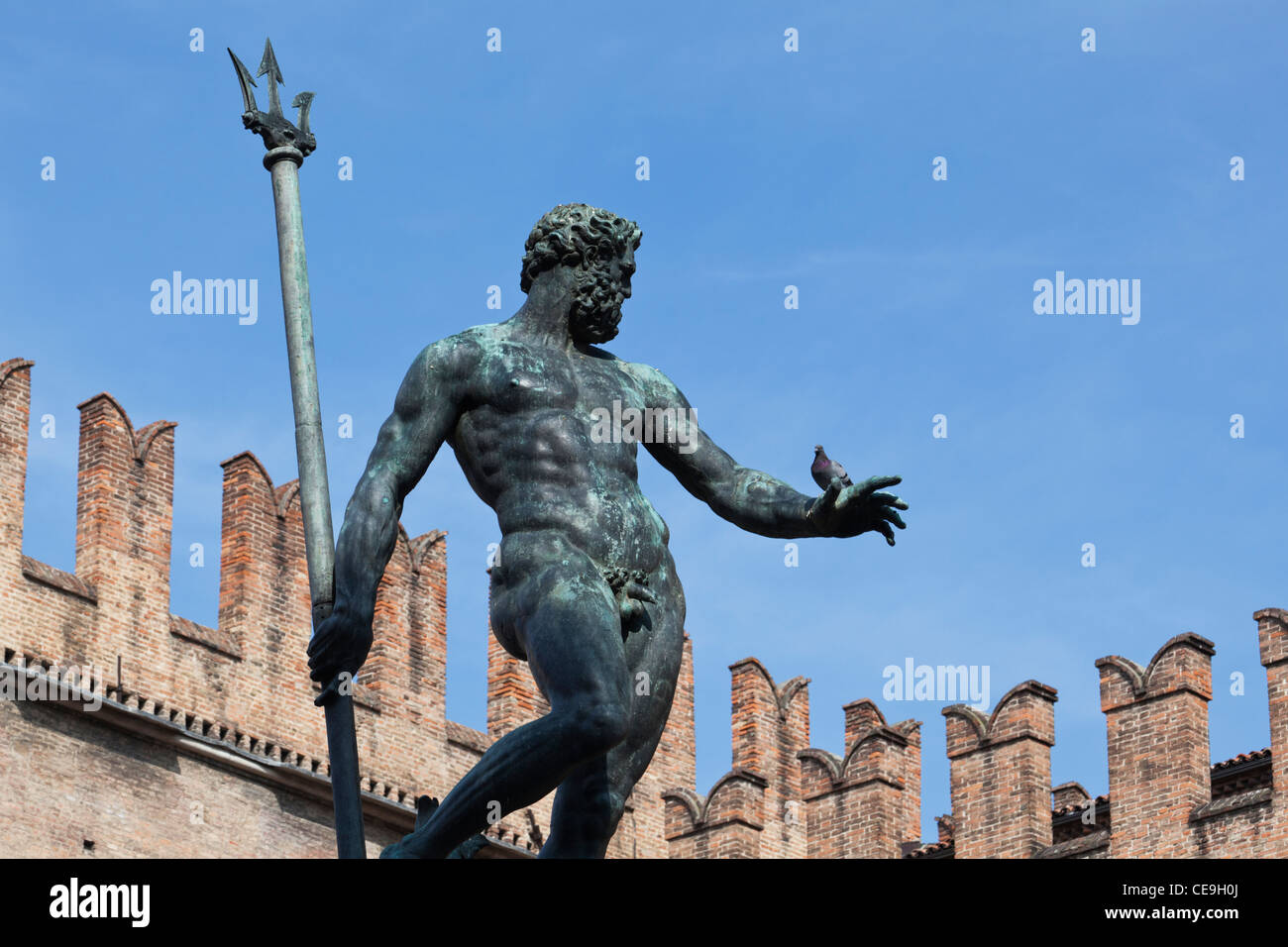 Nettuno (Neptune) Statue Piazza Maggiore Bologna Emilia-Romagna Italy Stock Photo