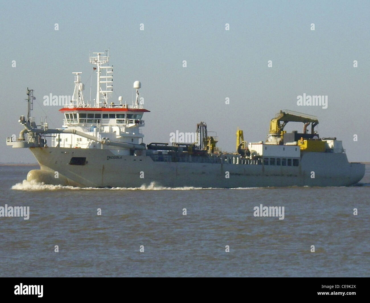 The trailing suction hopper dredger Taccola on the river Weser Stock Photo