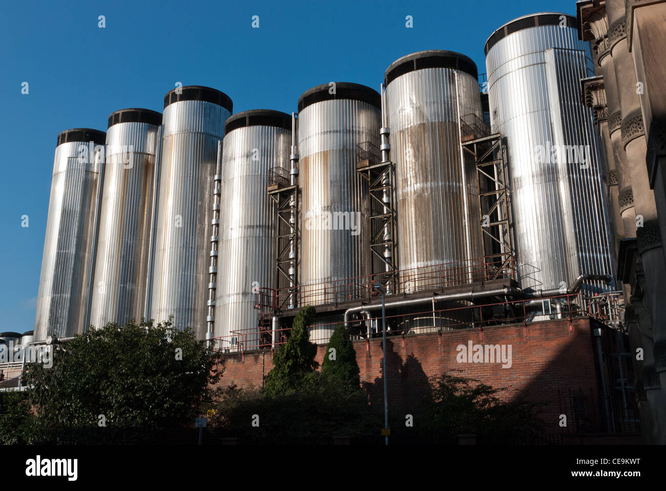 Storage tanks at the Coors brewery in George Street, Burton on Trent Stock Photo