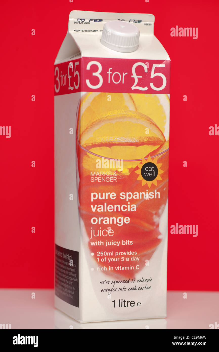 Marks & Spencer pure Spanish Valencia orange juice with juicy bits