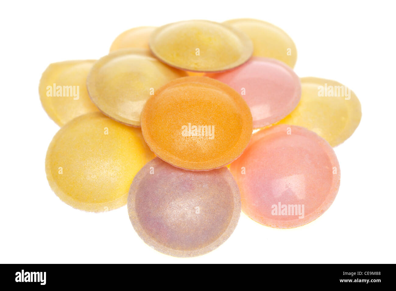 Pile of flying saucer sherbet sweets Stock Photo