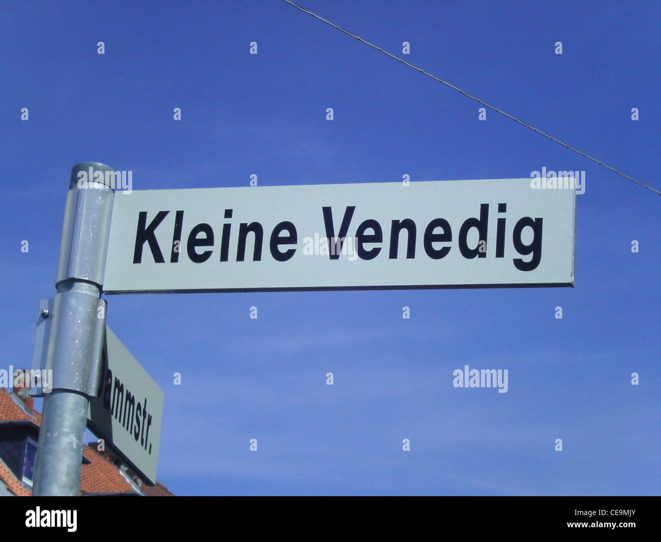 Street sign 'Kleine Venedig' (Little Venice) in Hildesheim, Germany Stock Photo
