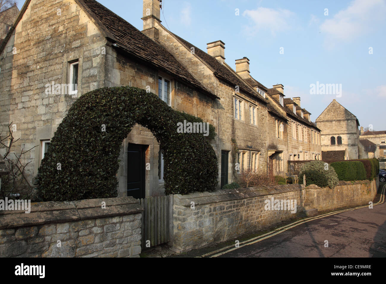 Terraced houses in Church Street, Bradford on Avon, Wiltshire, England