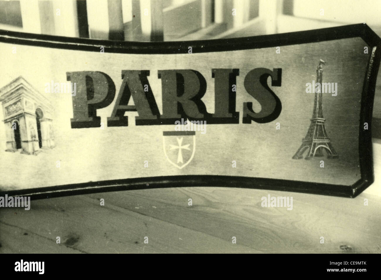 Sign for Paris on display during Nazi German occupation of Paris, France. travel WWII french Stock Photo