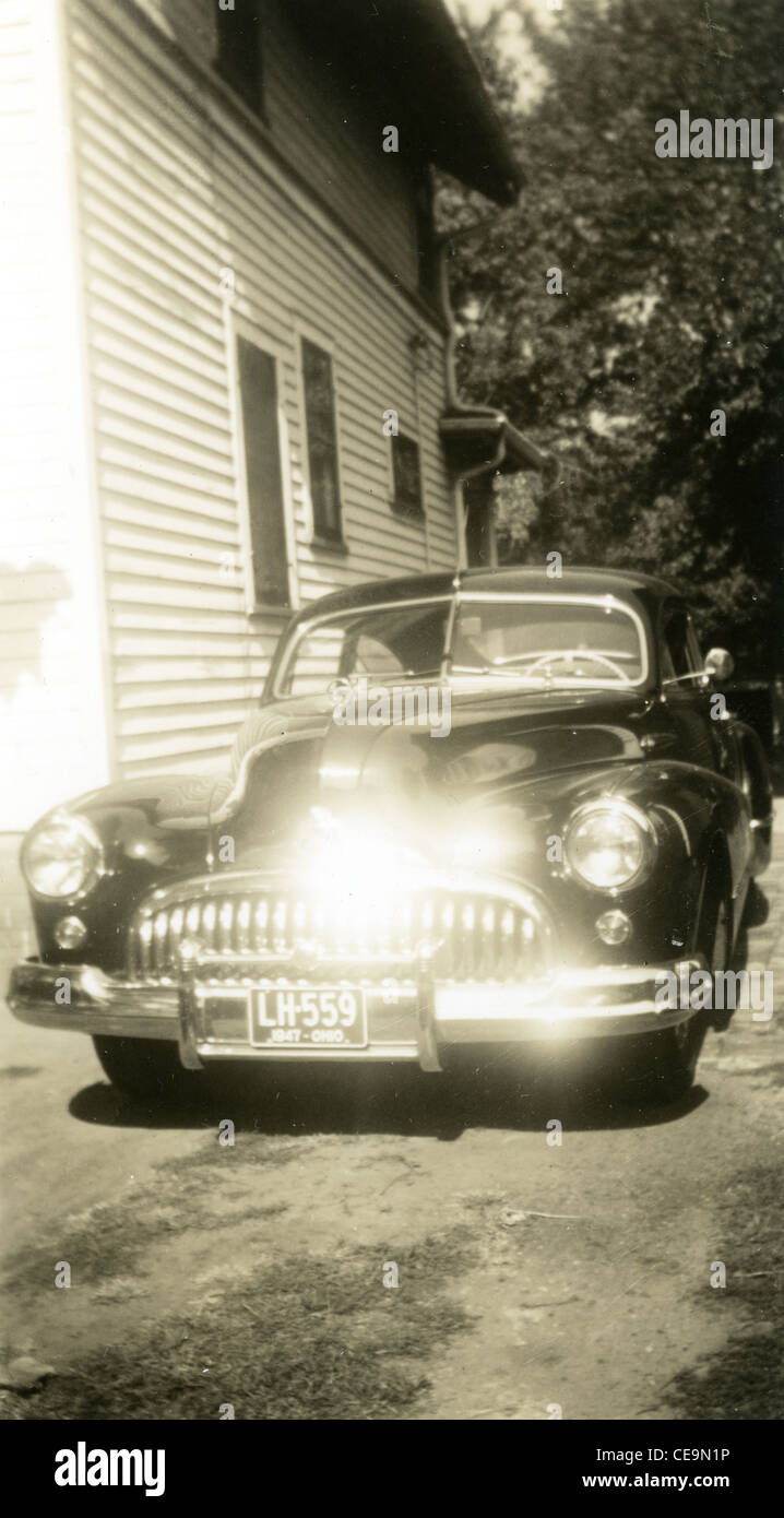 1947 Car with Ohio plates 1940s american automobile two door Stock Photo