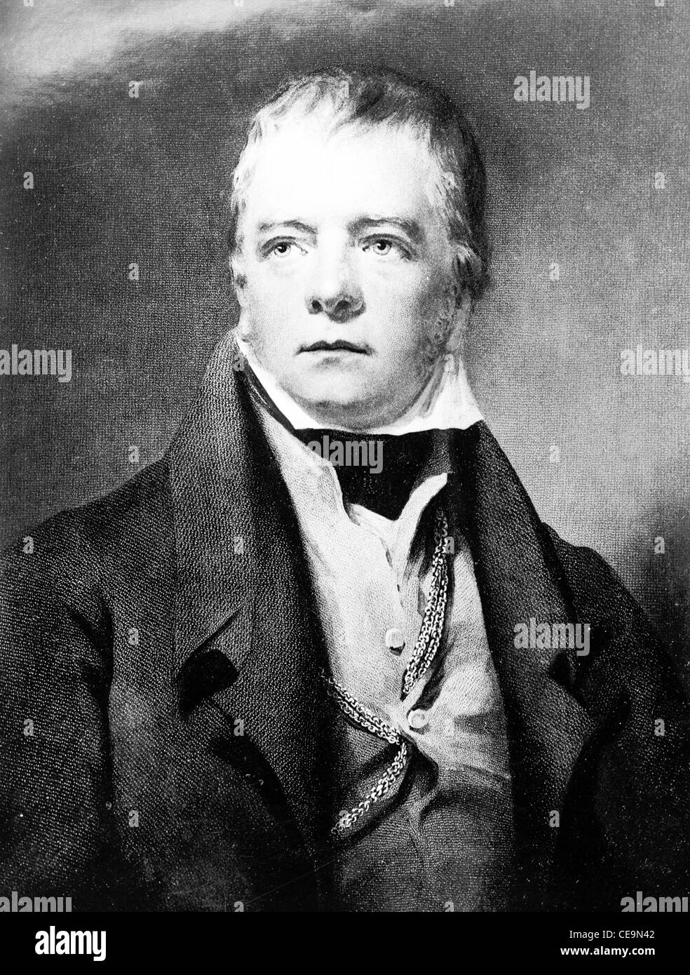 Sir Walter Scott, 1st Baronet, Scottish historical novelist, playwright, and poet. Stock Photo