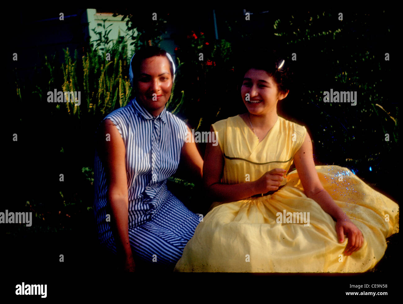 Mexican Americans posing for photo during the 1960s in california Stock Photo