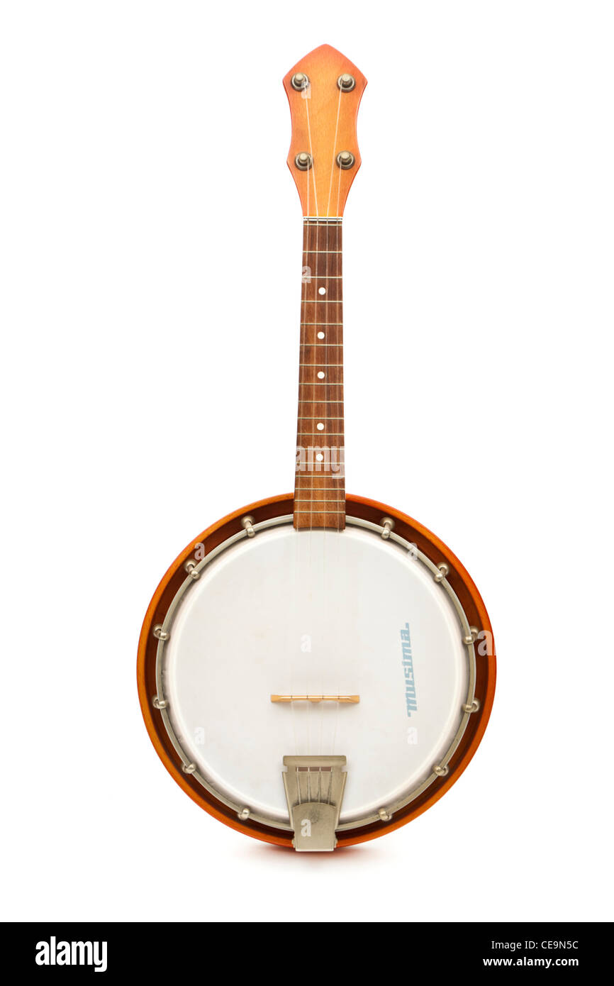 Vintage banjo-ukelele by Musima (MUSIkinstrumentenbau MArkneukirchen) in the DDR (East Germany) Stock Photo