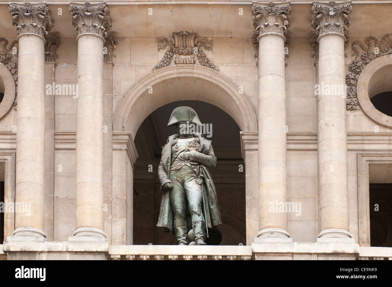 The statue of Napoleon Bonaparte in the 'musee de l'Armee' at Les invalides in Paris. Stock Photo