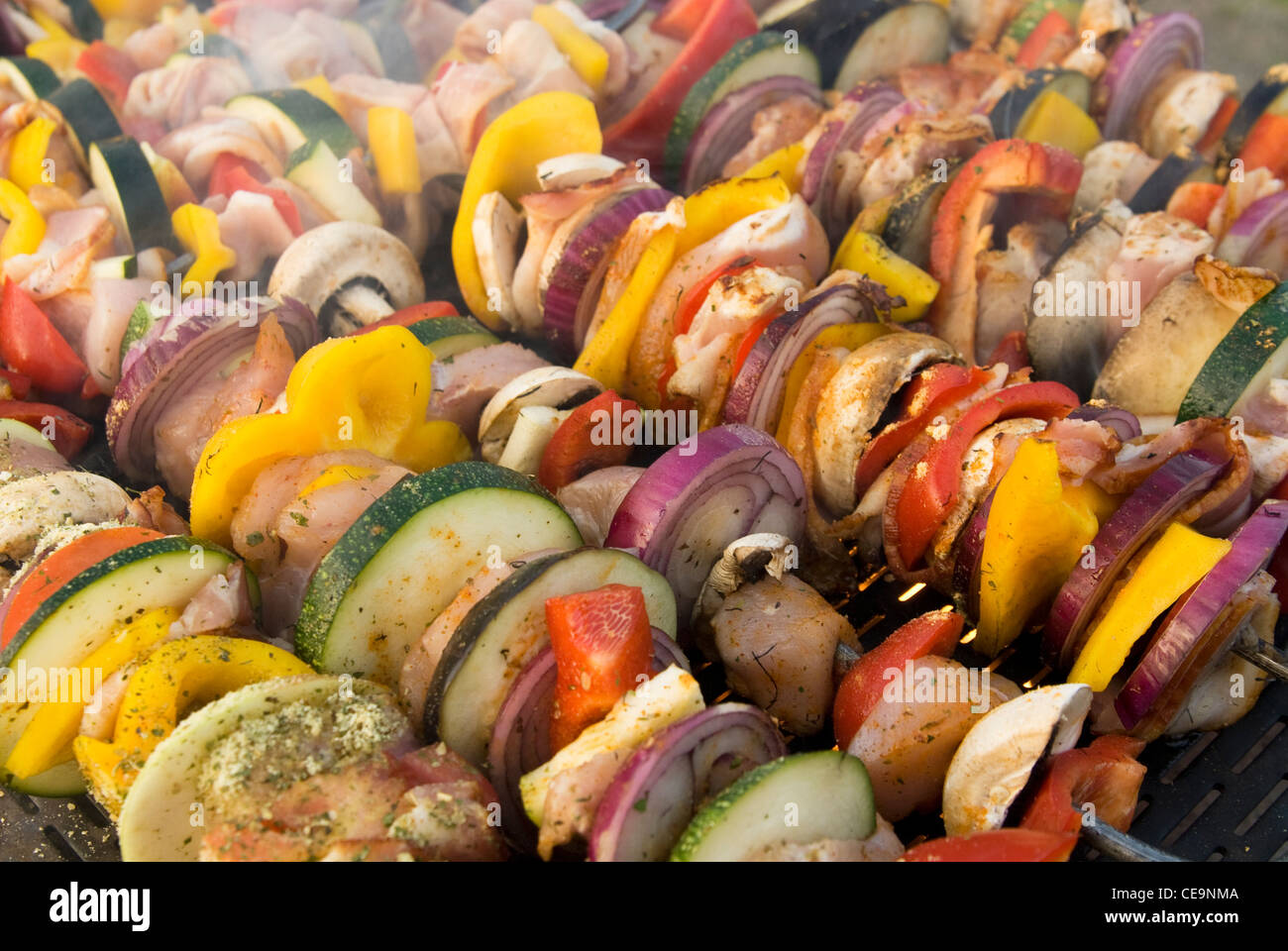 Meat on grill , barbecue Stock Photo - Alamy