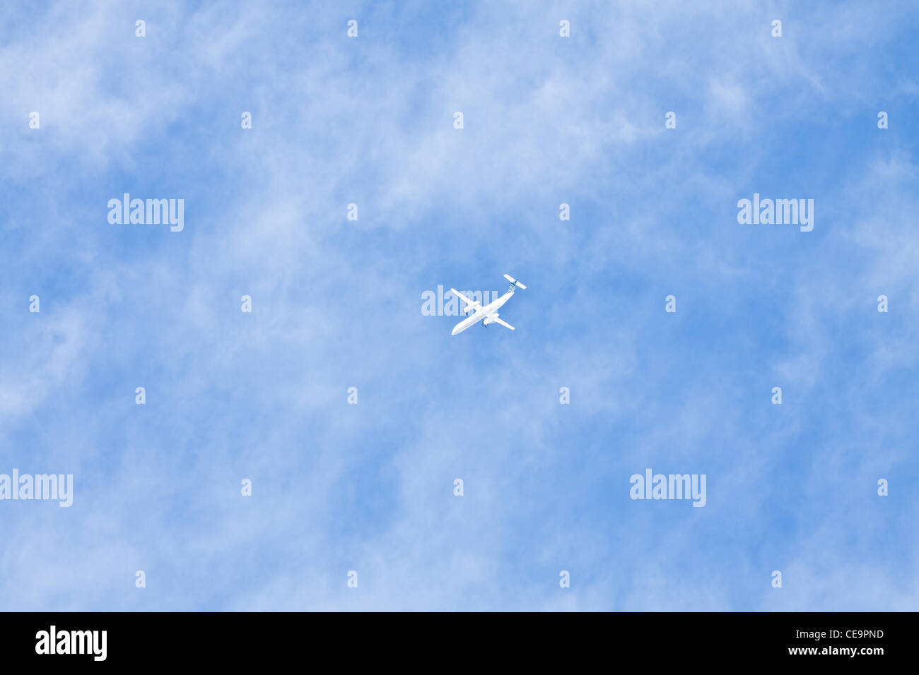 Blue sky with plane hi-res stock photography and images - Alamy