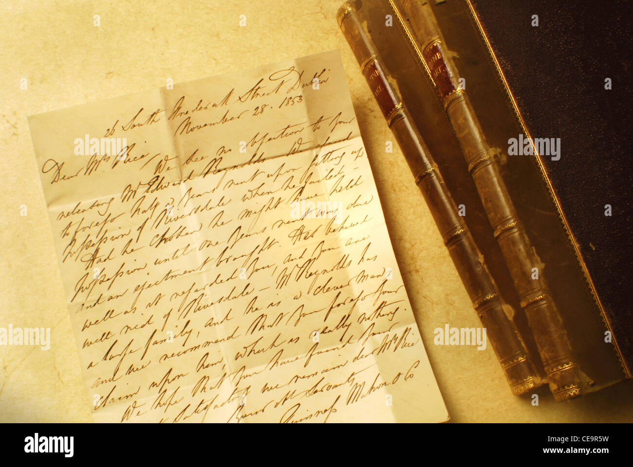 Old letter elegant handwriting Stock Photo
