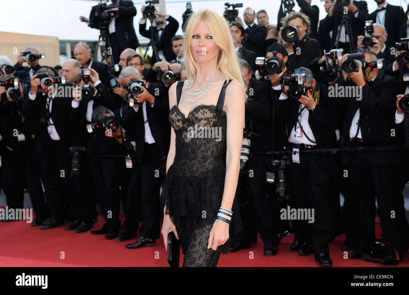 Claudia Schiffer arrives at the 64th Cannes Film Festival Stock Photo