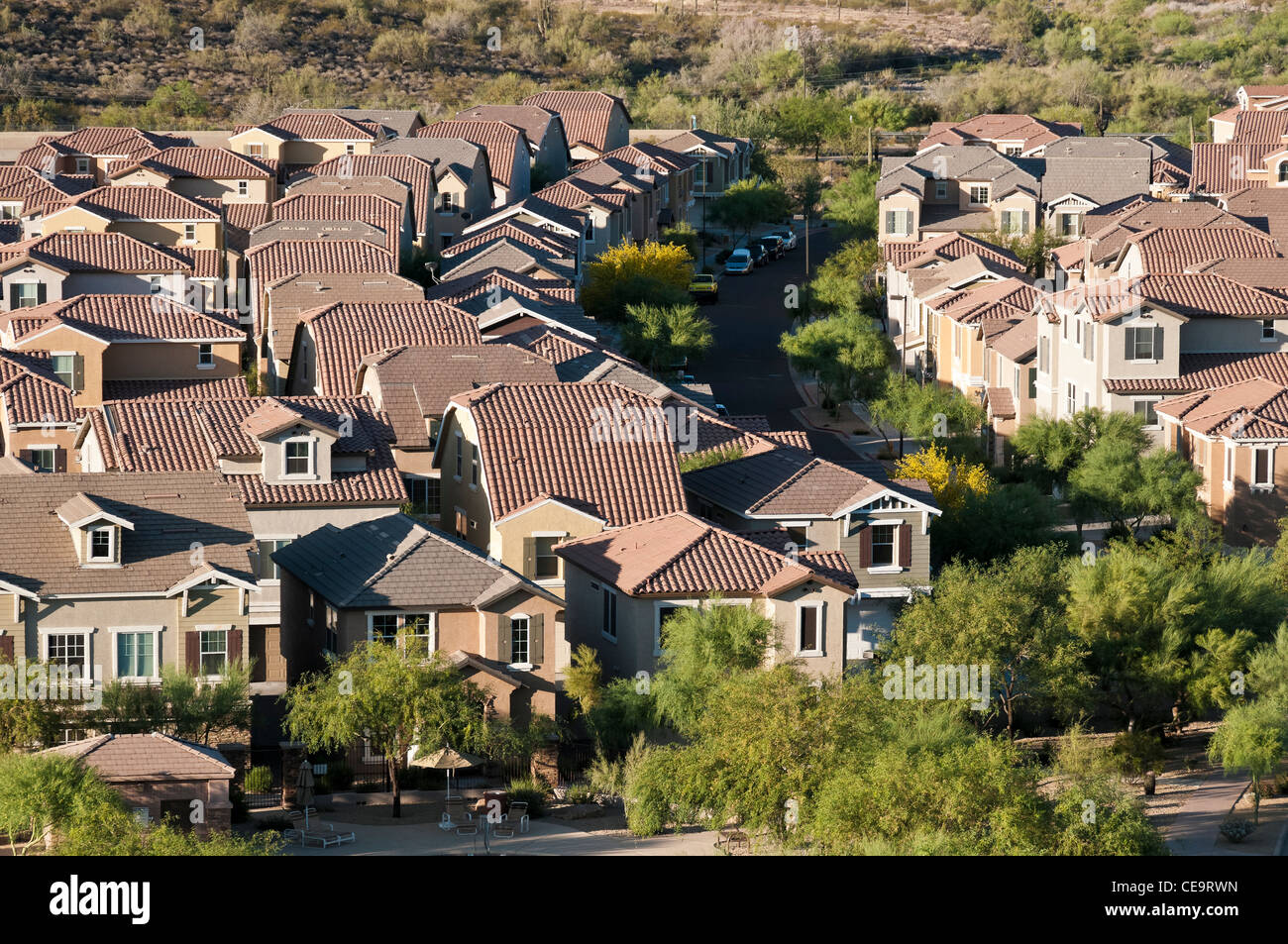 Housing development from aloft, Scottsdale, Arizona Stock Photo Alamy