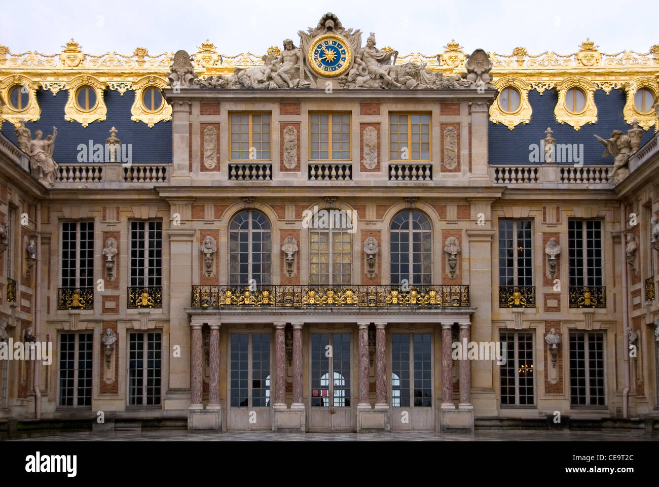 One of the facades of the Palace of Versailles, France Stock Photo