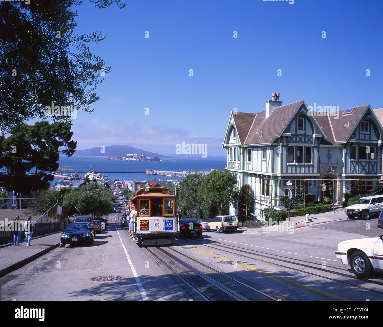 Cable car on Hyde Street, San Francisco, California, United States of