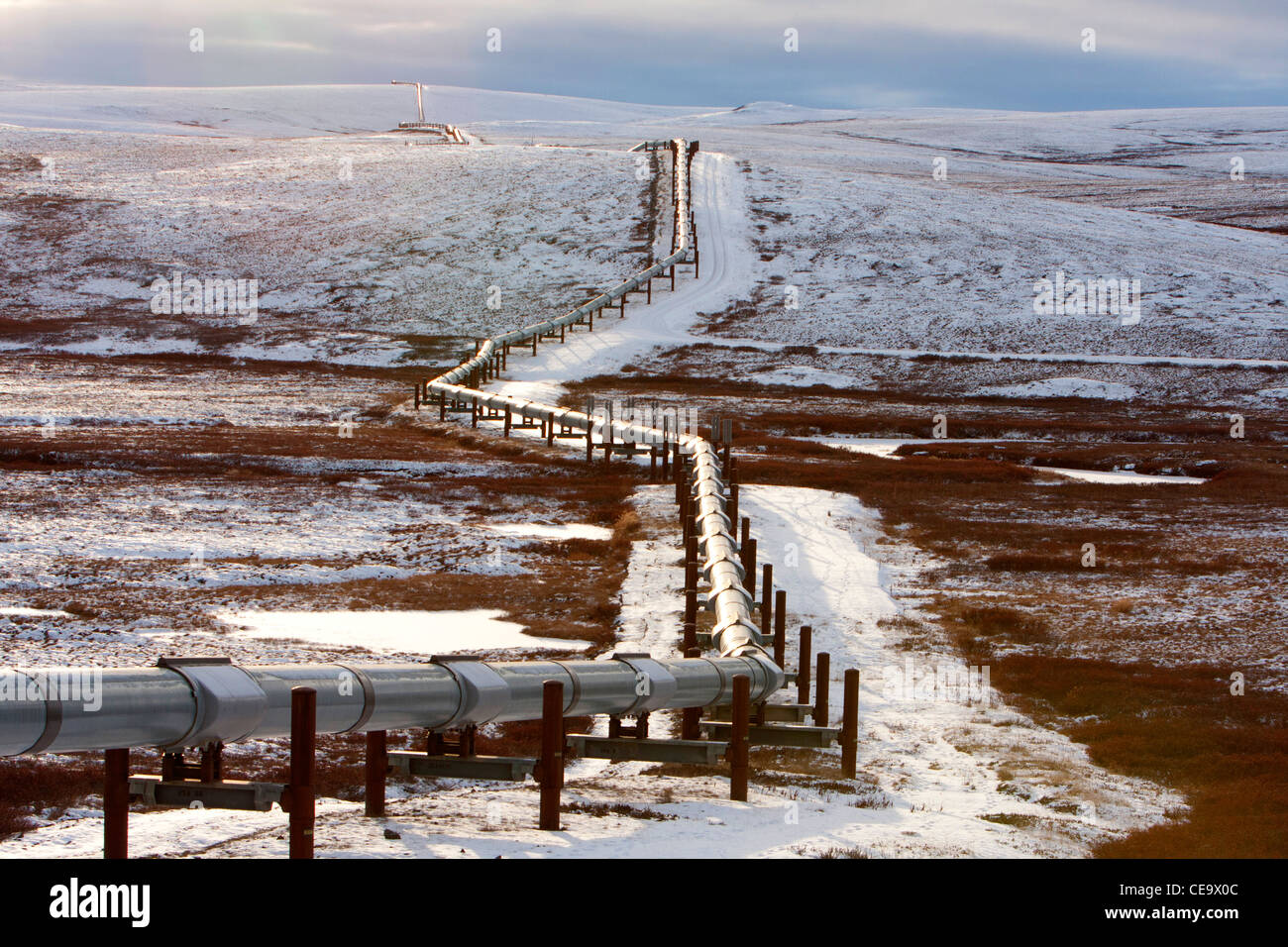 Scenic snowy winter mountainous landscape in Brooks Range, North Slope