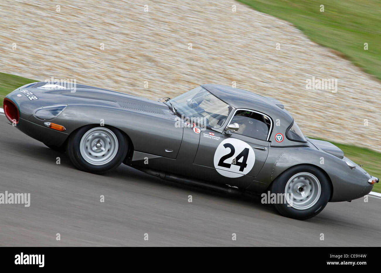 1963 Jaguar E-Type 'semi Lightweight' during the Fordwater Trophy race at the 2011 Goodwood Revival, Sussex, UK. Stock Photo