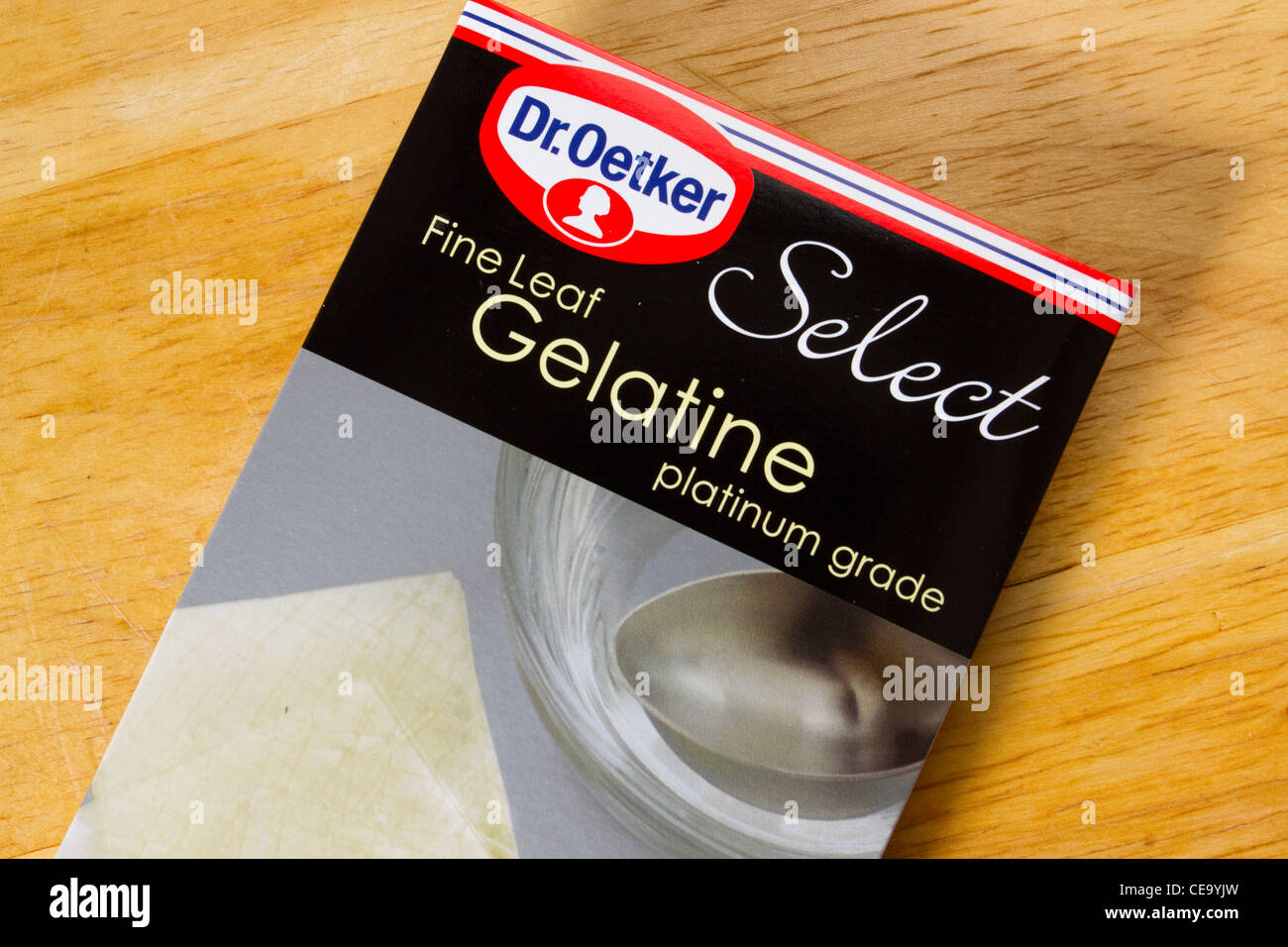 Packet of Dr Oetker Fine Leaf Gelatine, England, UK Stock Photo Alamy
