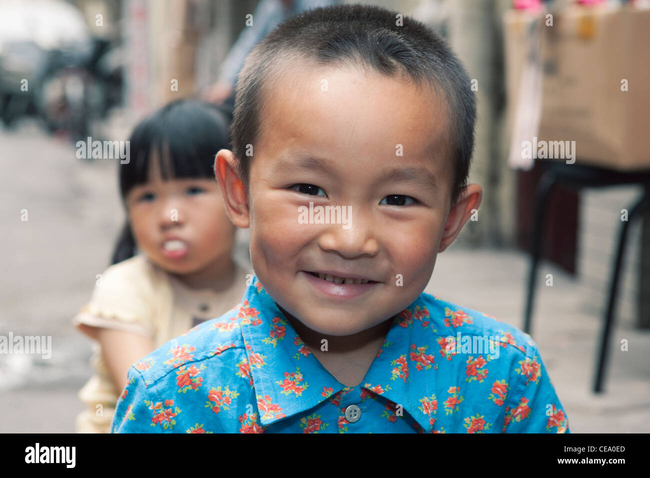 Portrait of a child: Old Town; Shanghai; China Stock Photo