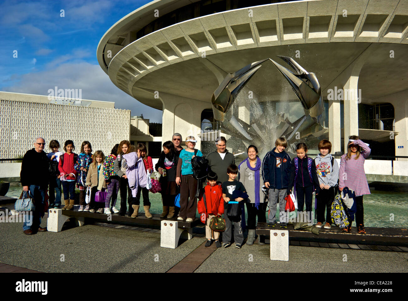 Elementary school class boys girls teachers field trip Vancouver