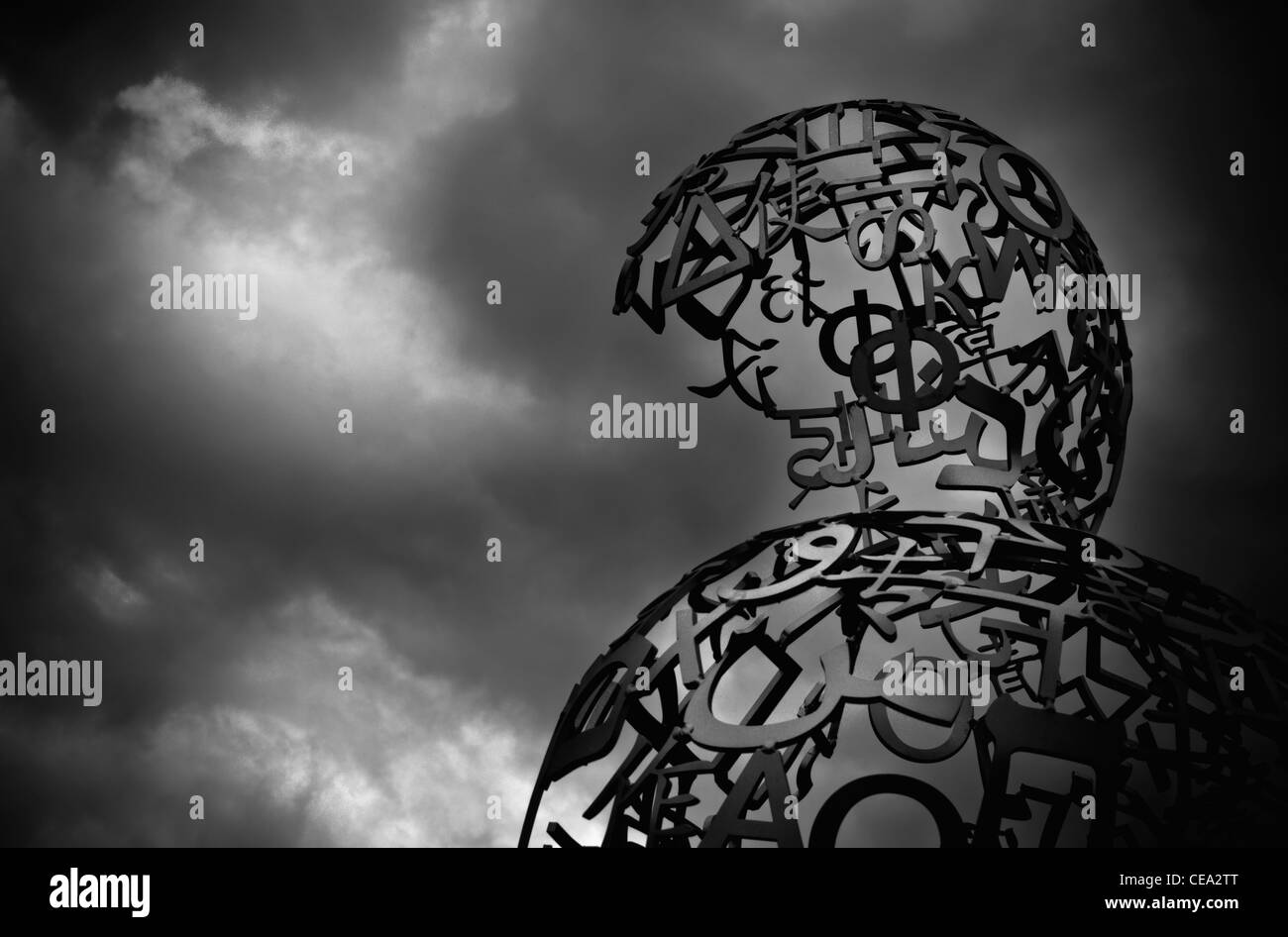 Works of art by Spanish artist Jaume Plensa at the Yorkshire Sculpture Park. Stock Photo