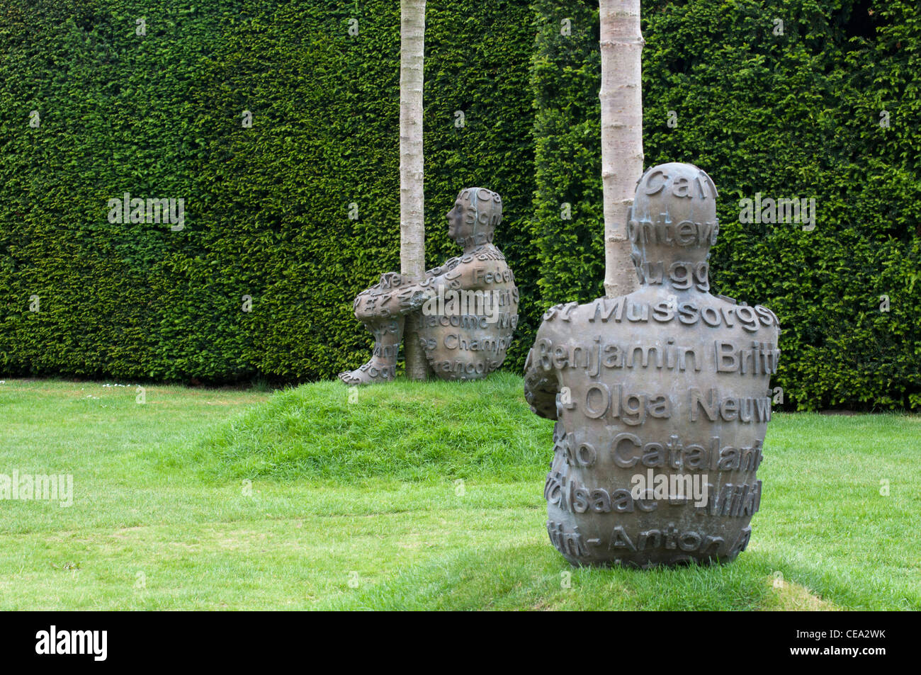 Works of art by Spanish artist Jaume Plensa at the Yorkshire Sculpture