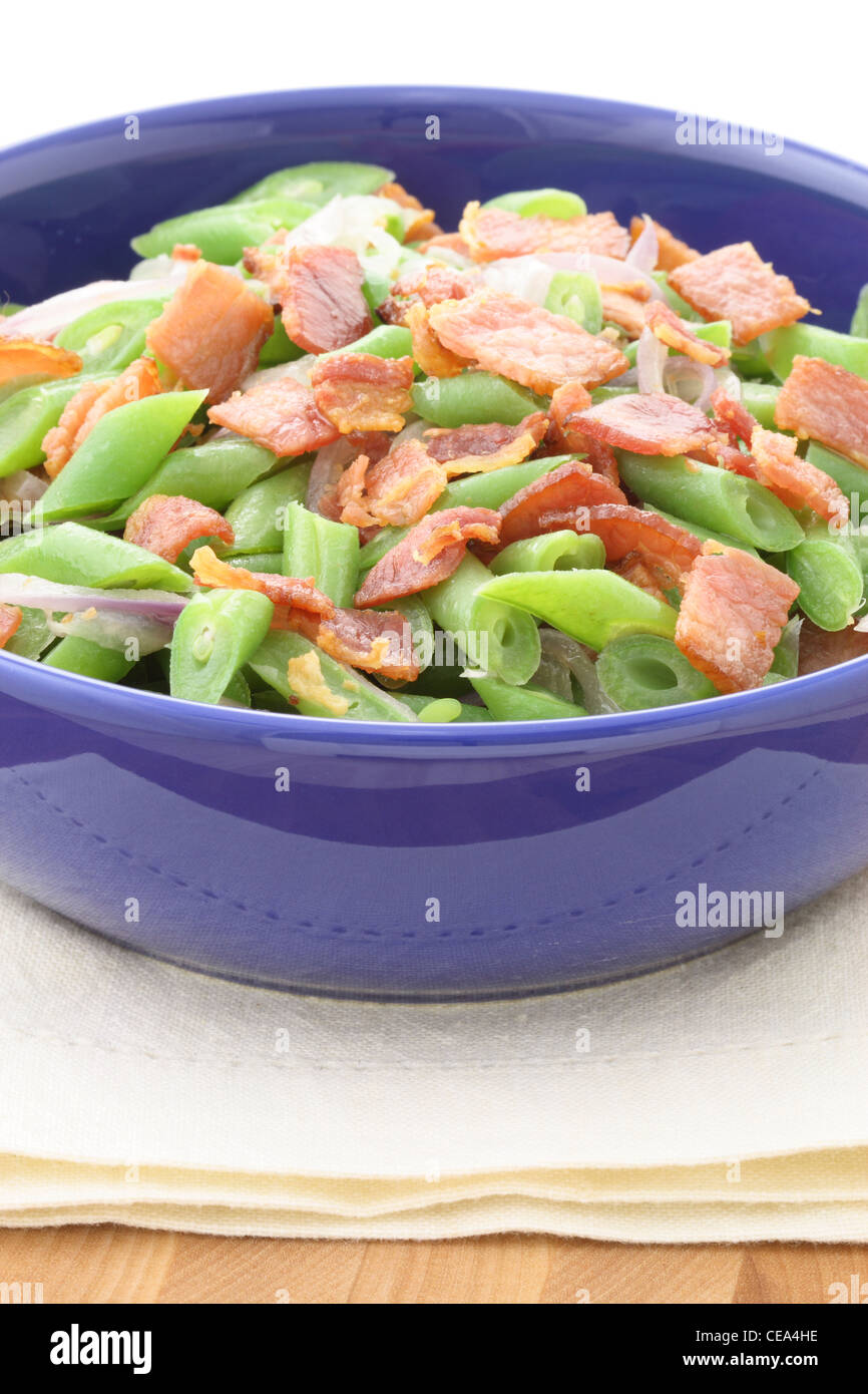 A holiday green bean casserole recipe, made with green beans, bacon or
