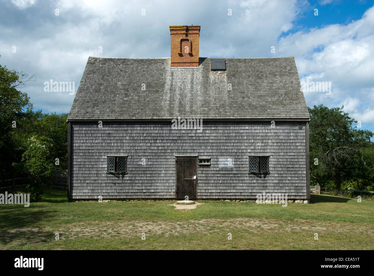 Jethro Coffin House, the oldest house on Nantucket, USA Stock Photo
